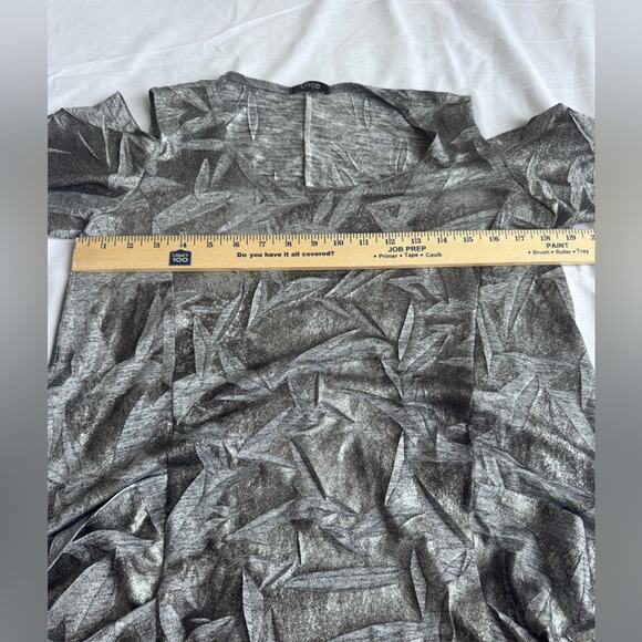 LACE Lagenlook Minimalist Gray Dress‎ Size XL French Canada Cut Out Texture - Picture 9 of 9